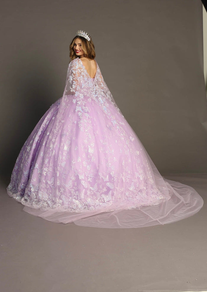 Chicas HF3097 Lilac BallDress Sweetheart Butterfly Tulle Dress