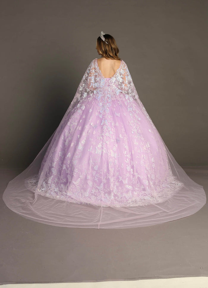 Chicas HF3097 Lilac BallDress Sweetheart Butterfly Tulle Dress