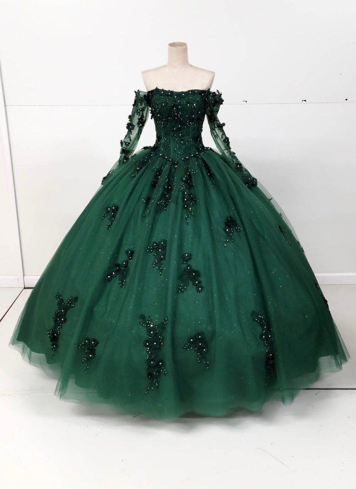Chicas HF3076 Romantic Printed Formal Blue BallDress Floral Tulle Dress