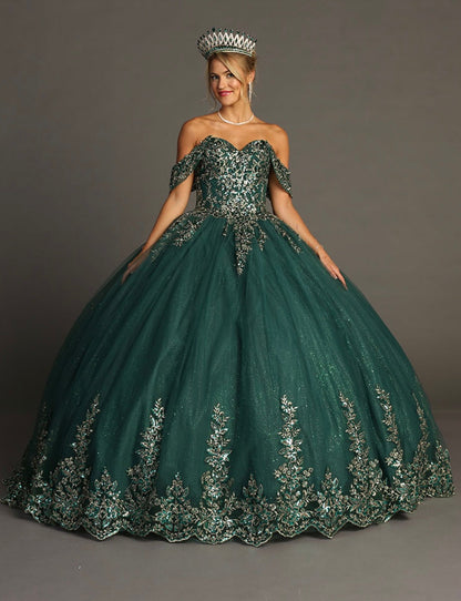 Chicas HF3081 Formal Gold BallDress Sweetheart Floor-Length Sequin Tulle Dress