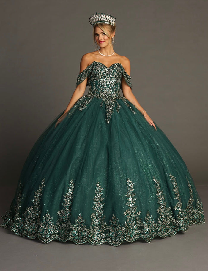 Chicas HF3081 Formal Gold BallDress Sweetheart Floor-Length Sequin Tulle Dress