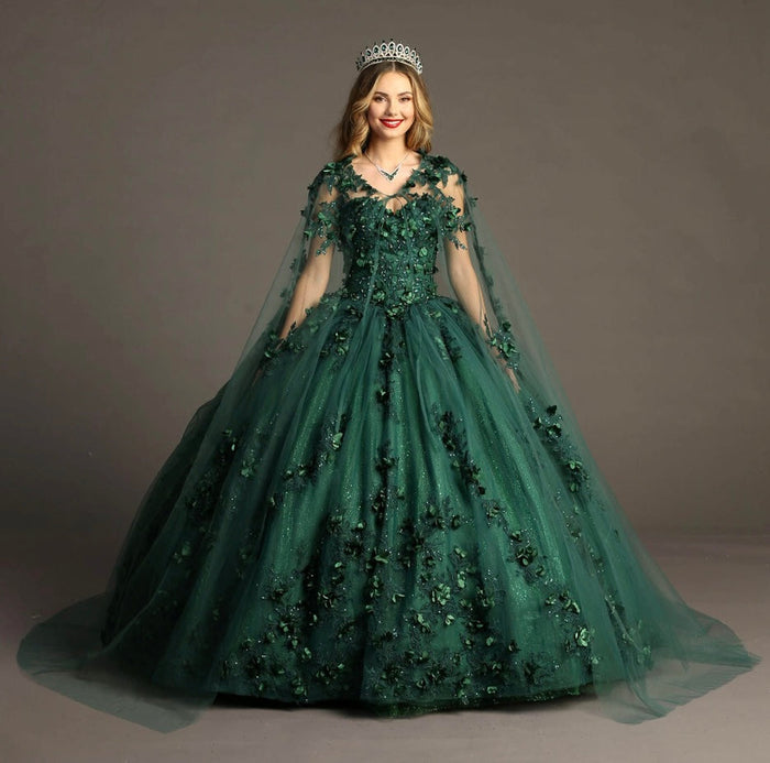 Chicas HF3055 Printed Royal BallDress Sweetheart Floral Floor-Length Tulle Dress