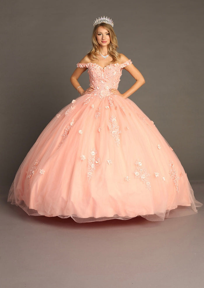 Chicas HF3047 Romantic Printed Green BallDress Sweetheart Floral Tulle Dress