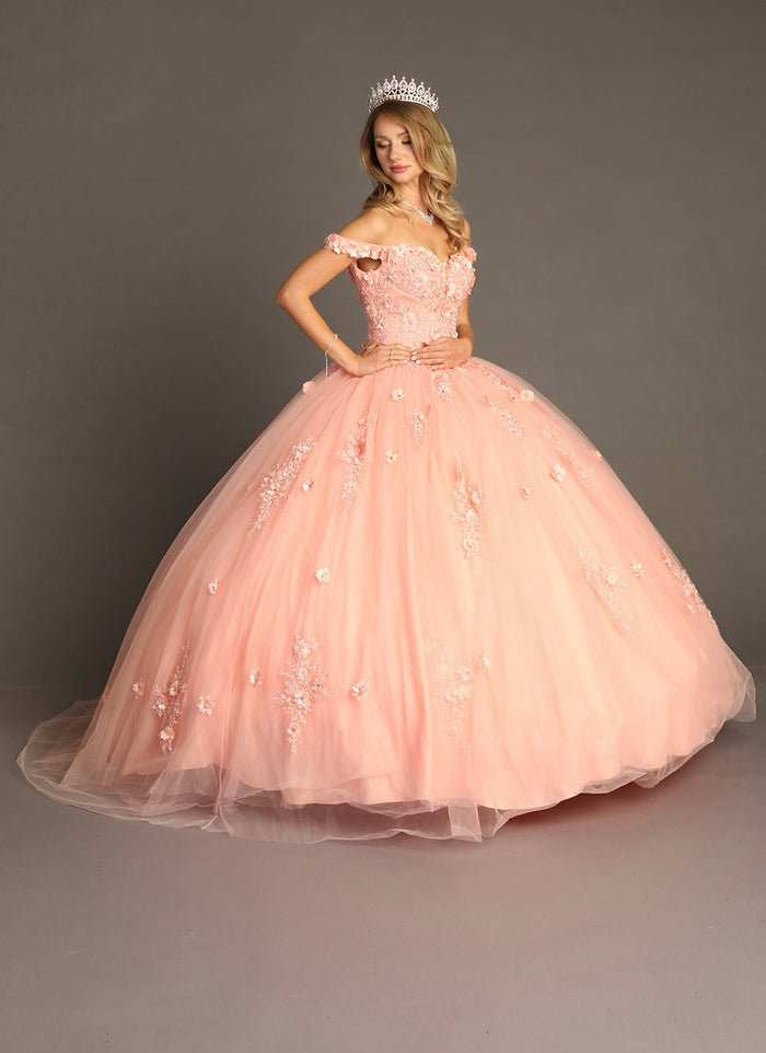 Chicas HF3047 Romantic Printed Green BallDress Sweetheart Floral Tulle Dress
