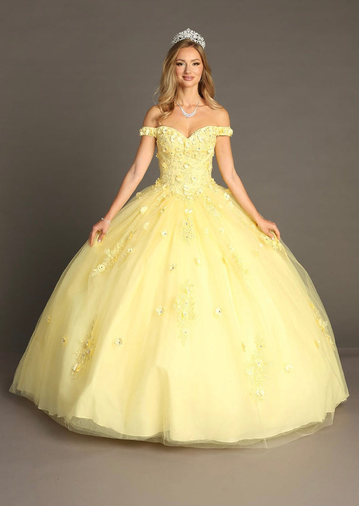 Chicas HF3047 Romantic Printed Green BallDress Sweetheart Floral Tulle Dress