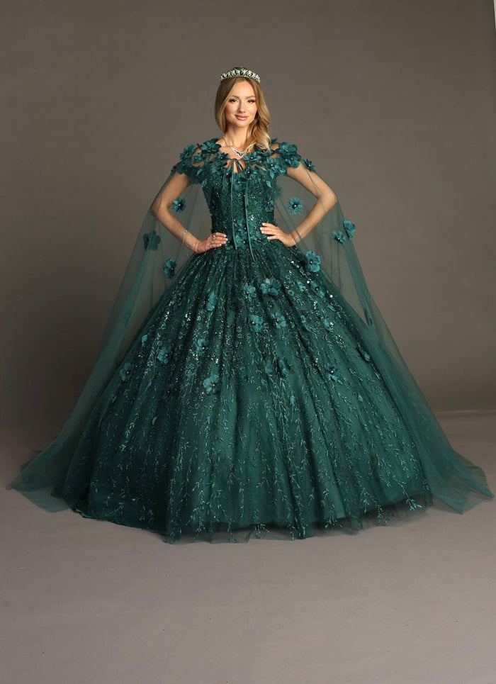 Chicas HF3073 Elegant Printed Metallic Royal BallDress Strapless Tulle Dress