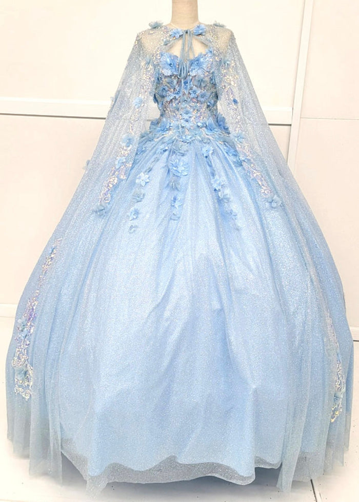 Chicas HF3044 Romantic Printed Royal BallDress Sweetheart Floral Tulle Dress