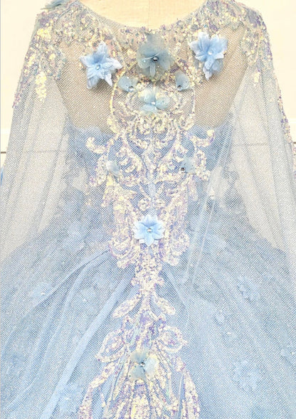Chicas HF3044 Romantic Printed Royal BallDress Sweetheart Floral Tulle Dress