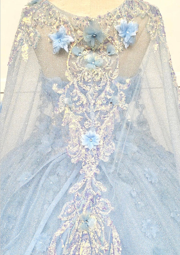 Chicas HF3044 Romantic Printed Royal BallDress Sweetheart Floral Tulle Dress