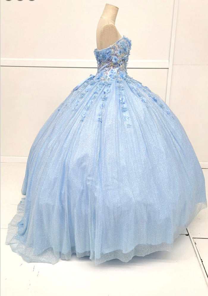 Chicas HF3044 Romantic Printed Royal BallDress Sweetheart Floral Tulle Dress