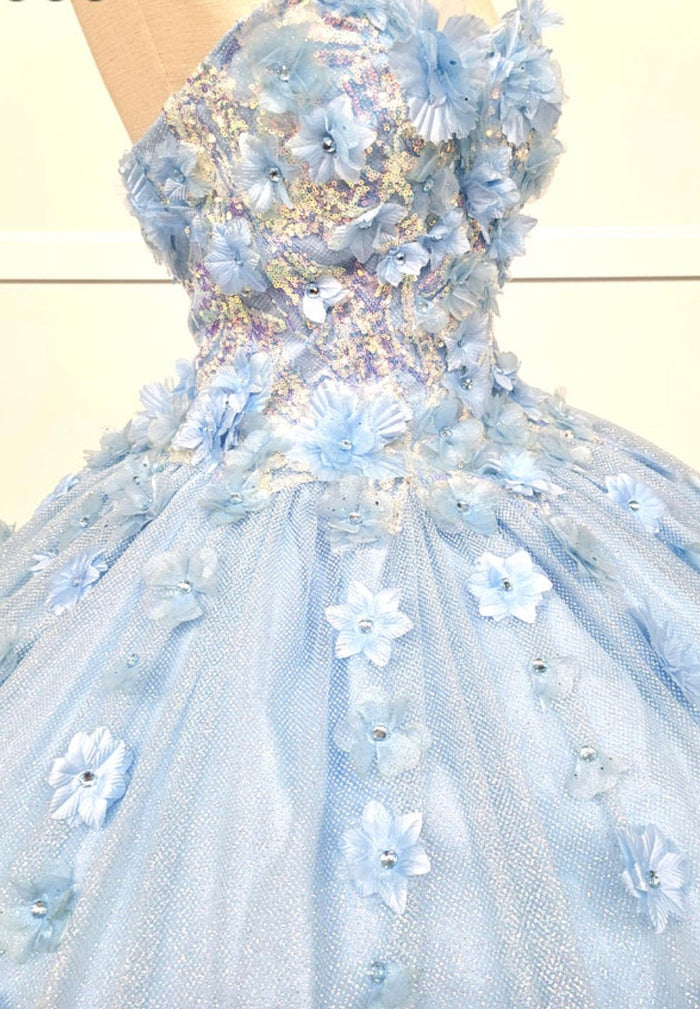 Chicas HF3044 Romantic Printed Royal BallDress Sweetheart Floral Tulle Dress