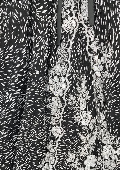 Chicas HF3039 Printed Quinceañera Black BallDress Sweetheart Floral Lace Dress