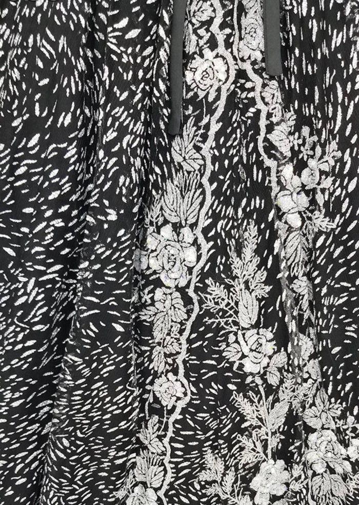 Chicas HF3039 Printed Quinceañera Black BallDress Sweetheart Floral Lace Dress