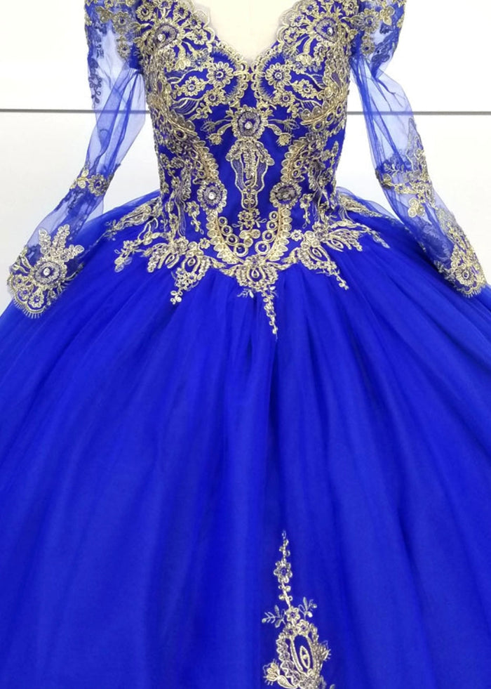 Chicas HF3033 Royal BallDress Long Embroidered Tulle Dress