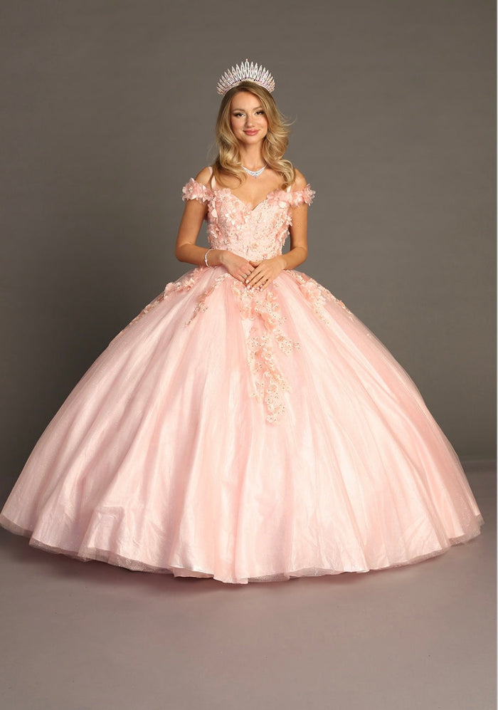 Chicas G20201 Romantic Printed Glitter Quinceañera Royal BallDress Tulle Dress