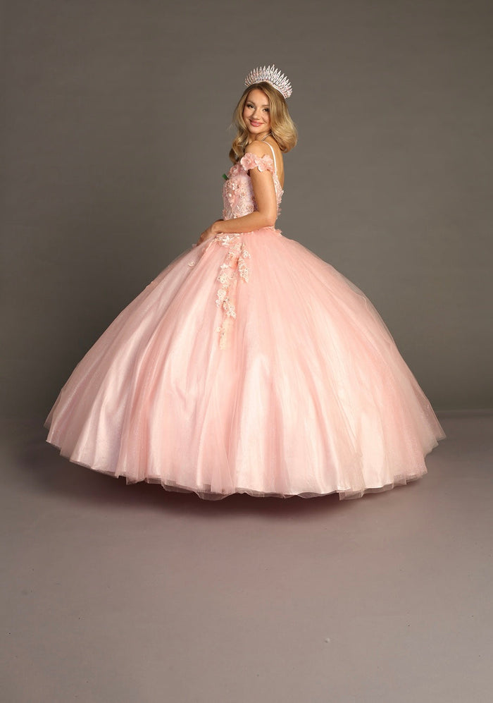 Chicas G20201 Romantic Printed Glitter Quinceañera Royal BallDress Tulle Dress