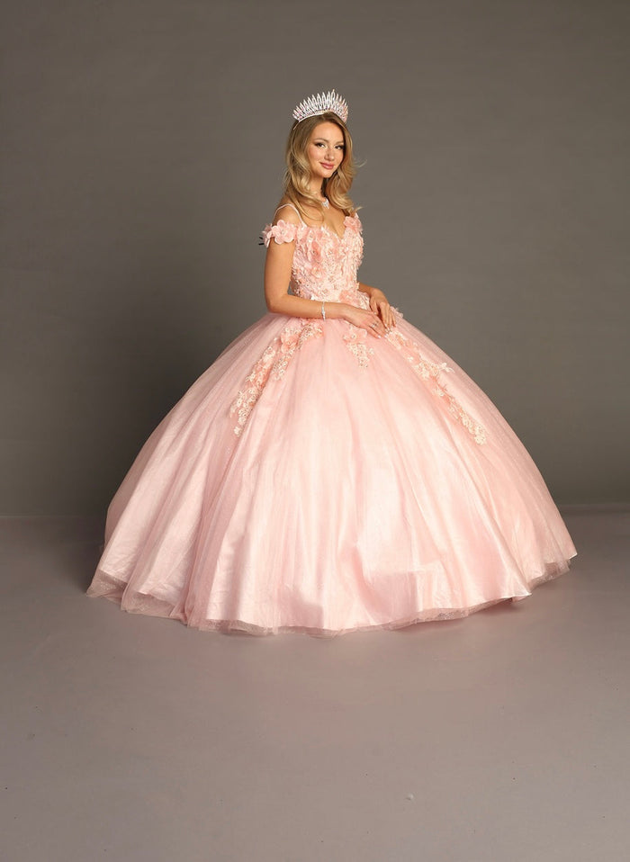 Chicas G20201 Romantic Printed Glitter Quinceañera Royal BallDress Tulle Dress