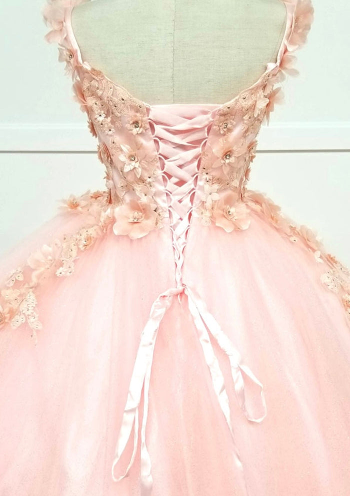 Chicas G20201 Romantic Printed Glitter Quinceañera Royal BallDress Tulle Dress