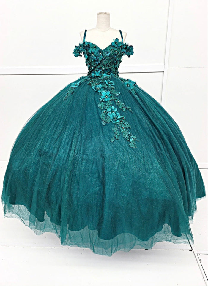 Chicas G20201 Romantic Printed Glitter Quinceañera Royal BallDress Tulle Dress
