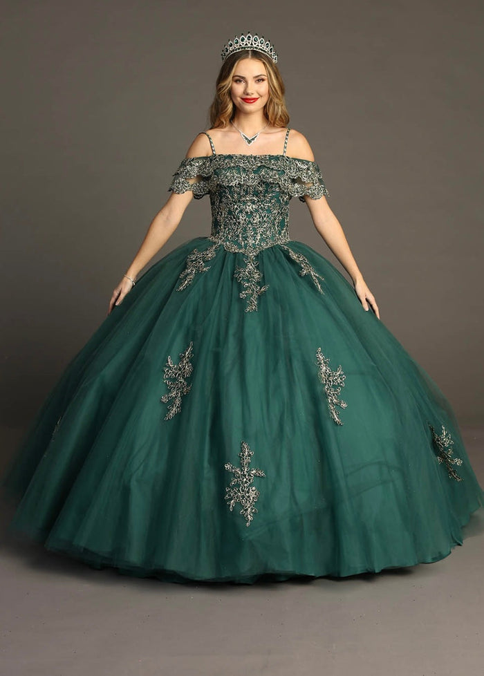 Chicas HF3004 Red BallDress Floor-Length Corset Embroidered Tulle Dress