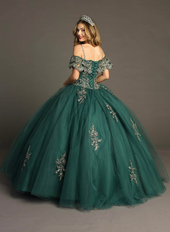 Chicas HF3004 Red BallDress Floor-Length Corset Embroidered Tulle Dress