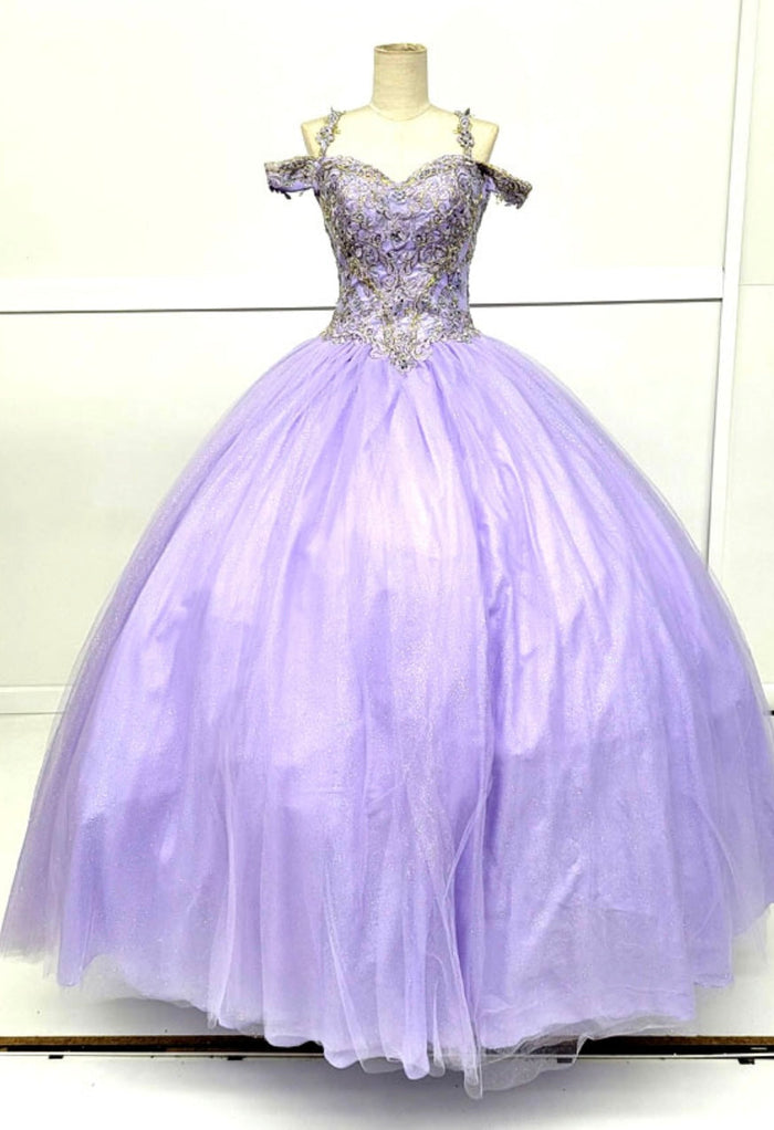 Chicas C1535 Quinceañera Royal BallDress Floor-Length Corset Embroidered Tulle Dress