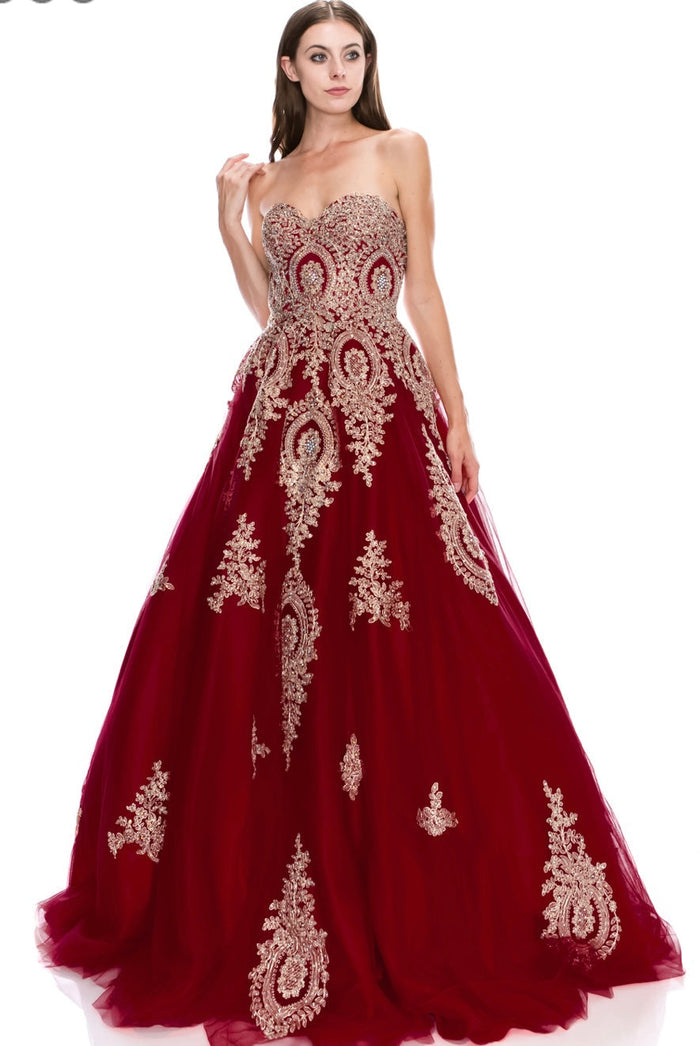 Chicas C0549 Royal BallDress Strapless Floor-Length Tulle Dress