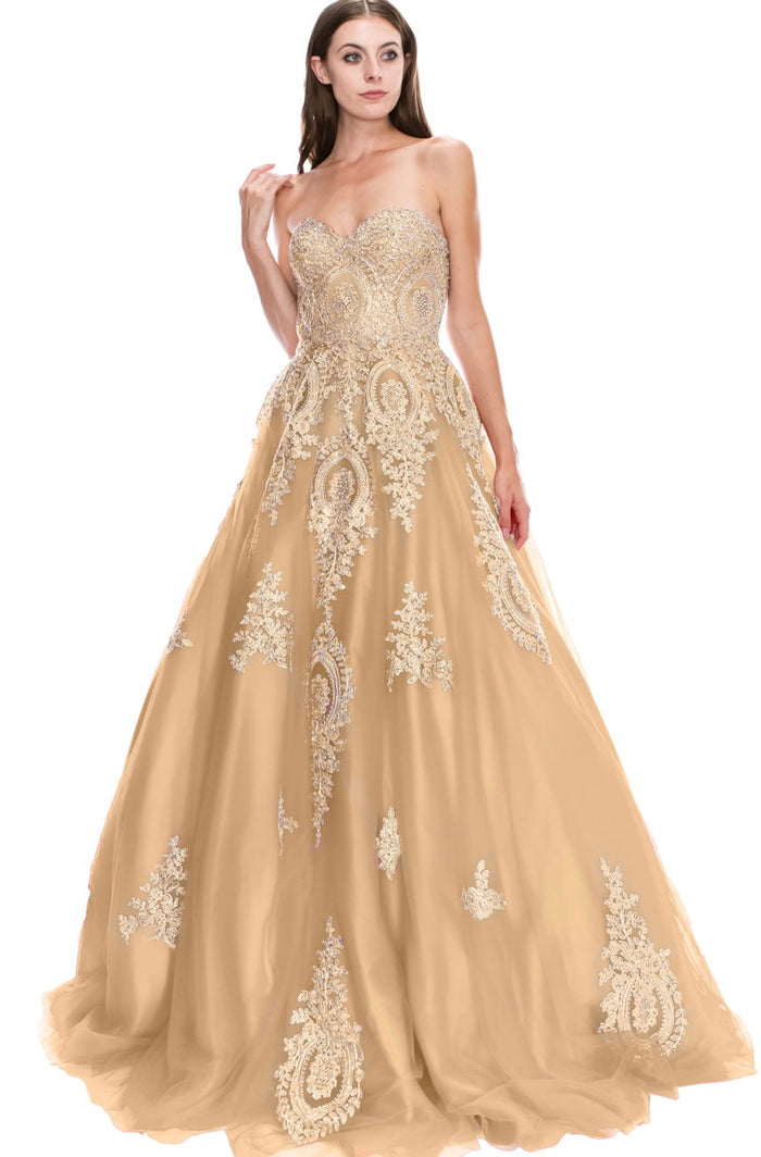 Chicas C0549 Royal BallDress Strapless Floor-Length Tulle Dress
