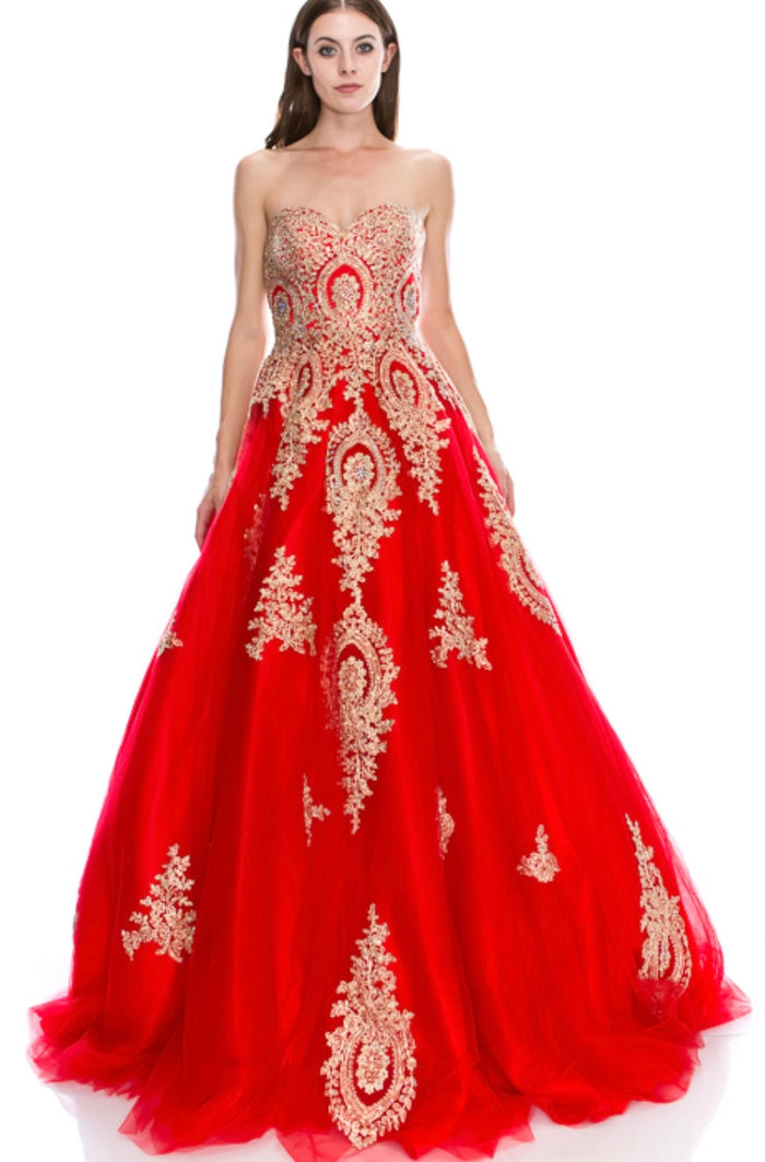 Chicas C0549 Royal BallDress Strapless Floor-Length Tulle Dress