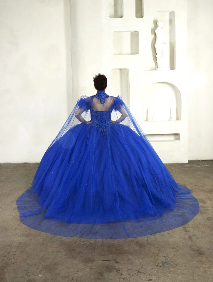Removable Off the Shoulder Quinceanera Dress Embroidered Cape Ball Gown by Calla SCL-30010