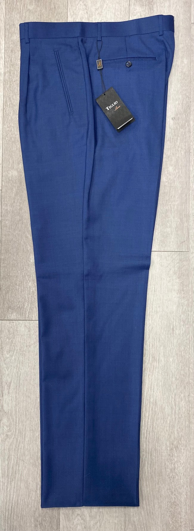 Tiglio Luxe 2521 Comfort Fit Single Pleated Pants 18 Inch Leg TS4066/2 Blue (SIZE 48 ONLY)