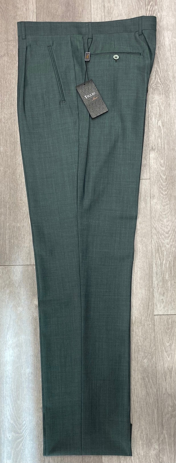 Tiglio Luxe 2521 Comfort Fit Single Pleated Pants 18 Inch Leg TIG4719 Green (SIZE 50 ONLY)