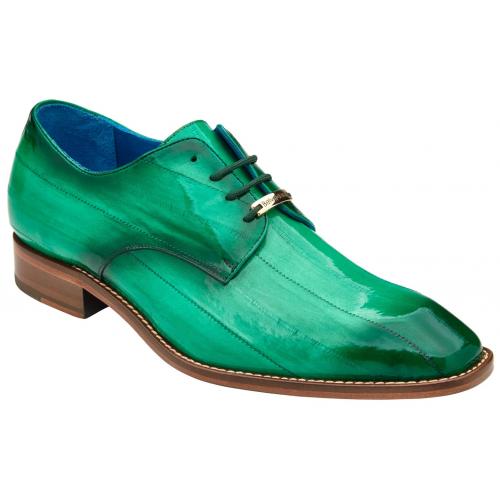 Genuine Eel Skin Loafers Men's Mint Green Belvedere Italo