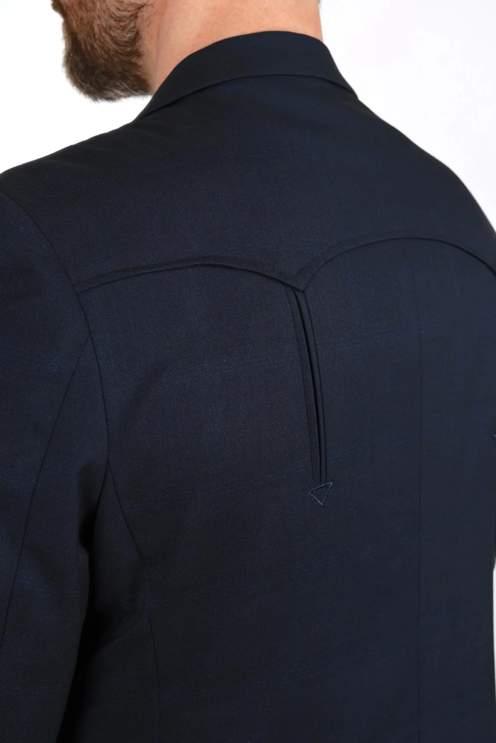 Mens Navy Platini Western Blazer – Stylish Frontier Sport Coat