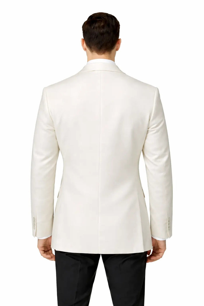 Elegant Ivory White Blazer for Men – Peak Lapel Modern Fit Formal Jacket
