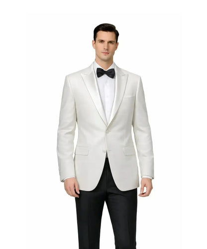 Elegant Ivory White Blazer for Men – Peak Lapel Modern Fit Formal Jacket