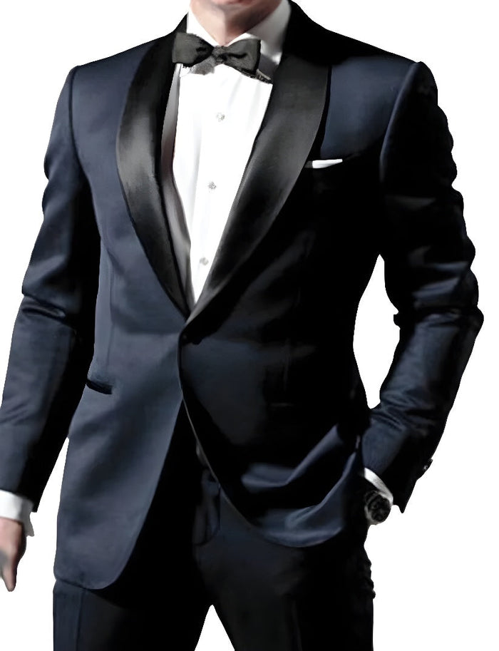 Men’s JB Midnight Blue Tuxedo Suit – Elegant Slim Fit Formal Suit