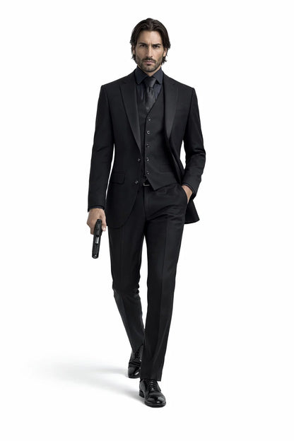  John Wick Vested Black Suit
