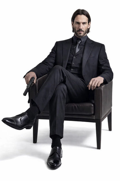  John Wick Vested Black Suit