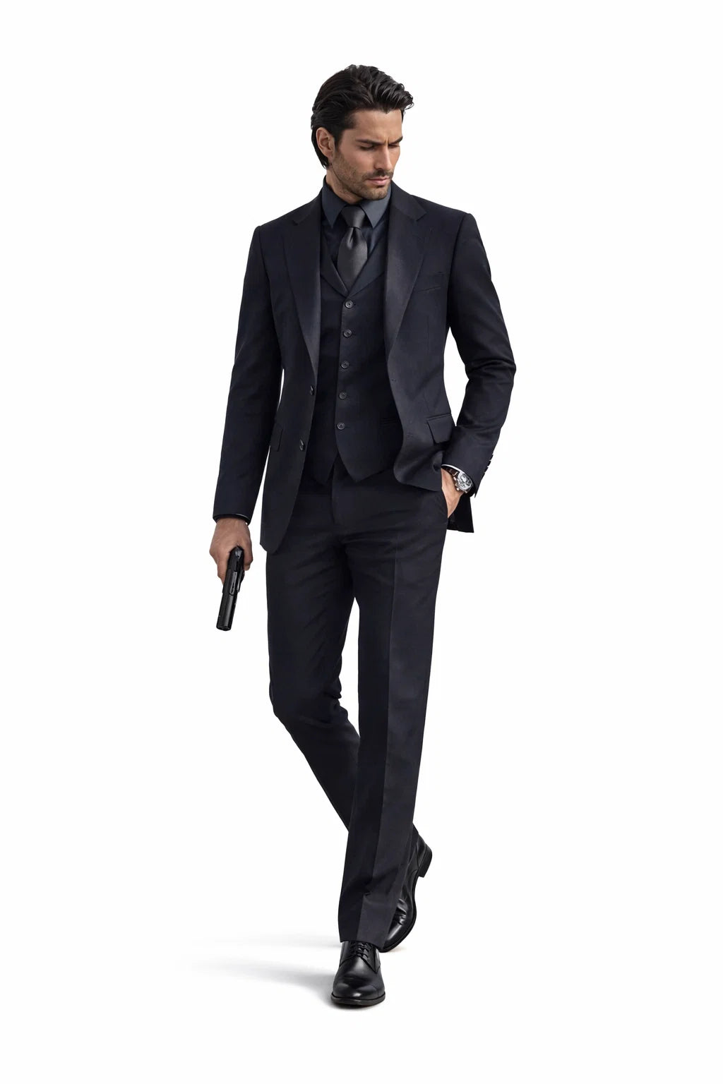  John Wick Vested Black Suit