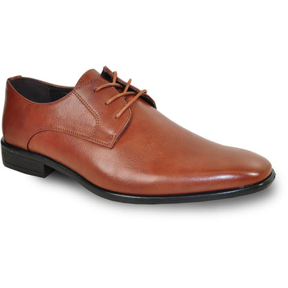Bravo Mens Pointed Plain Toe Oxford Dress Shoe in Brown