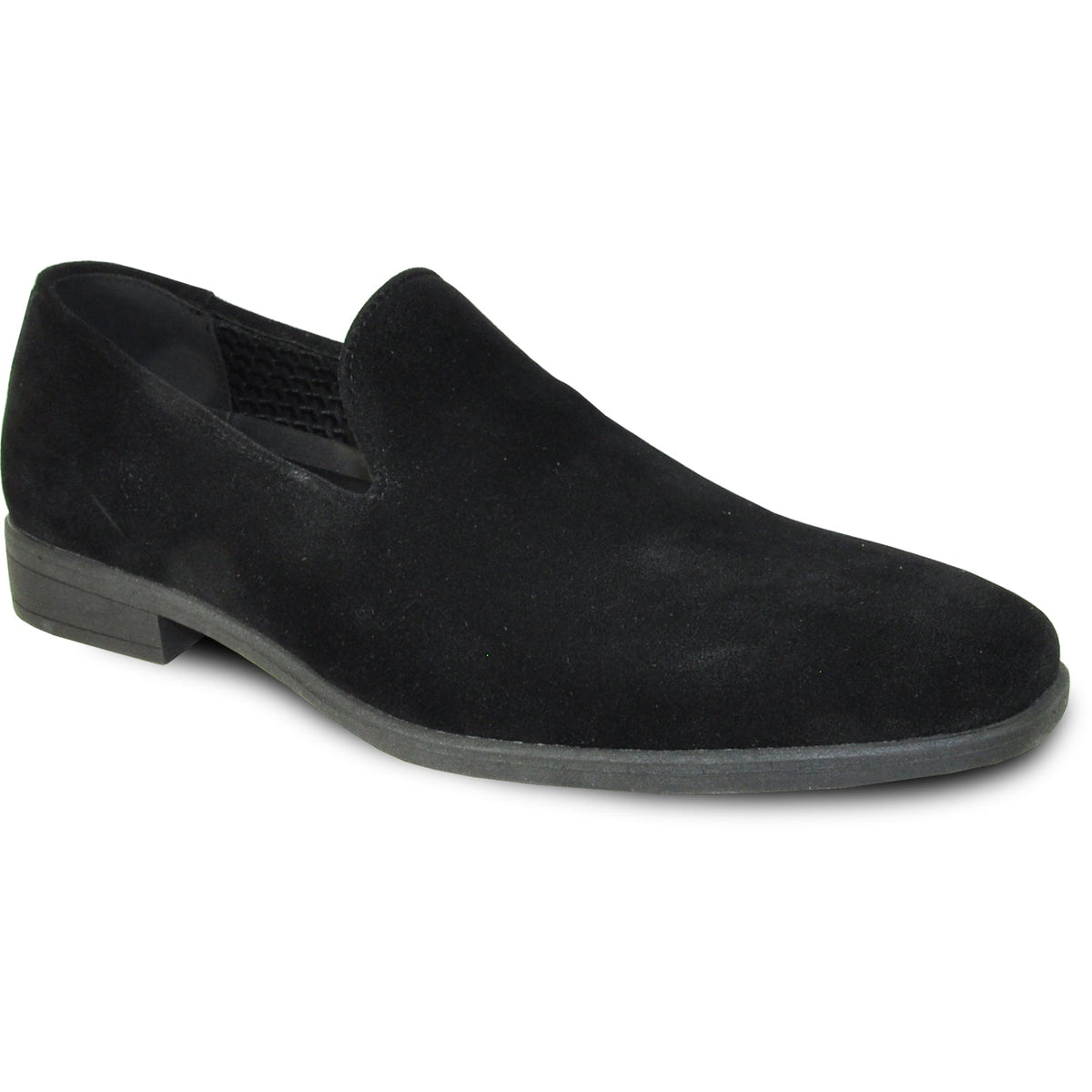 Bravo Mens Vegan Suede Wedding & Prom Slip On Loafer Dress Shoe in Black