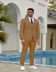 Mens Khaki Color Tuxedo - Mens Stacy Adams One Button Summer Khaki Double Breasted Suit - Men's Tuxedo USA