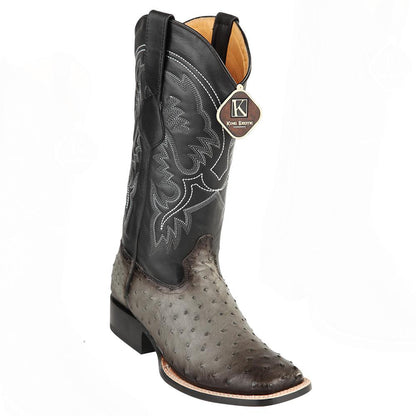 King Exotic Men's Ostrich Square Toe Boots