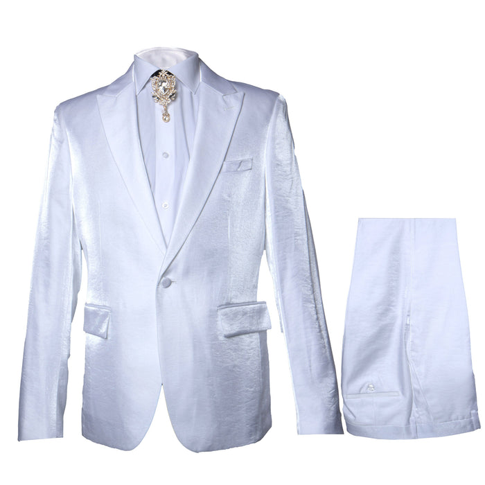 Rossi Man LEO RM1601 ?? White Slim Fit 3-Piece Suit for Men | Elegant Formalwear Ensemble