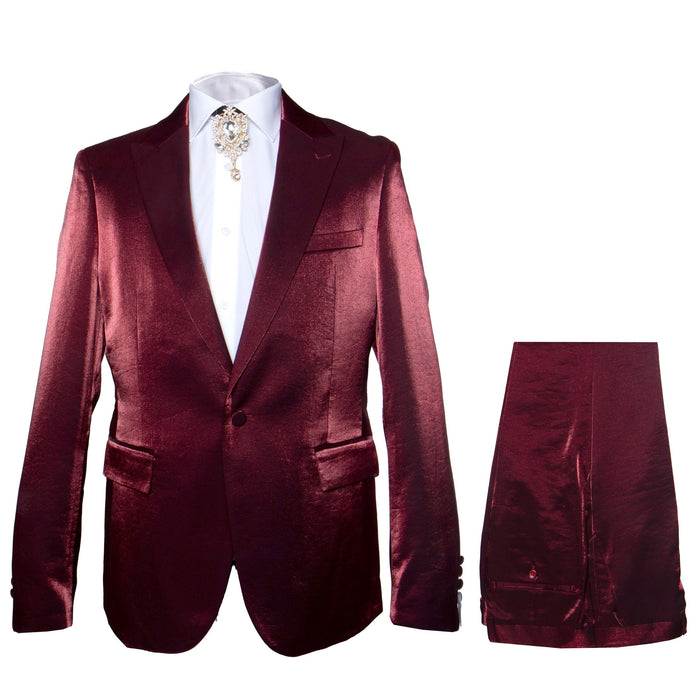 Rossi Man LEO RM1608 ?? Dark Red 3-Piece Slim Fit Suit for Men | Perfect for Formal & Wedding Events
