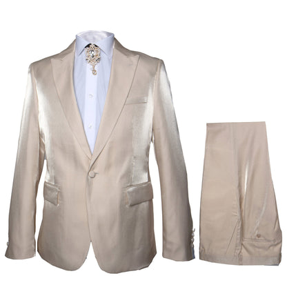Rossi Man LEO RM1609 ?? Cream 3-Piece Slim Fit Suit for Men | Sophisticated Formalwear for Special Occasions