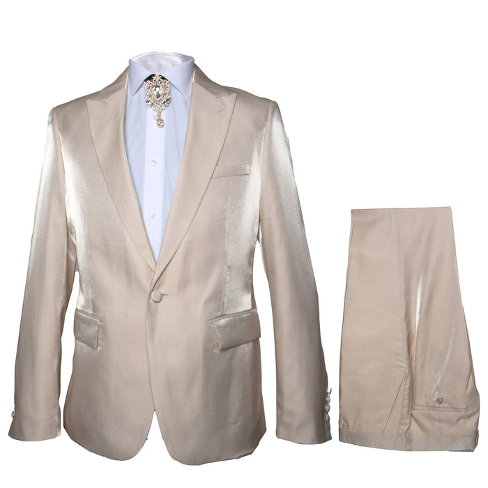Rossi Man LEO RM1609 ?? Cream 3-Piece Slim Fit Suit for Men | Sophisticated Formalwear for Special Occasions