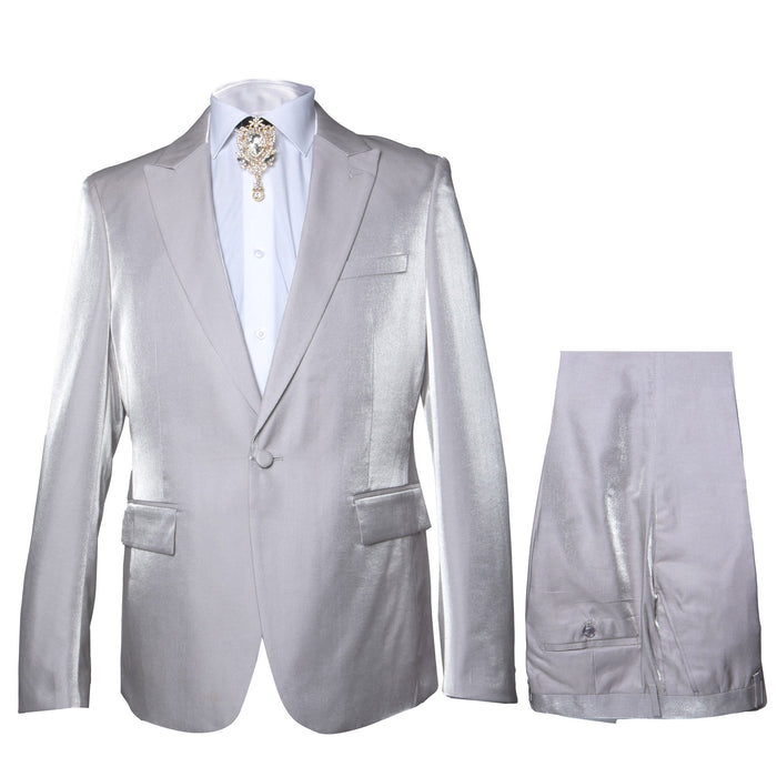Rossi Man LEO RM1622 ?? Off-White Slim Fit 3-Piece Designer Suit for Men