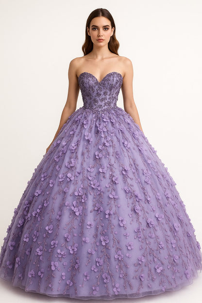 Layla K LK190 3D Floral Strapless Corset Quinceanera Ball Gown